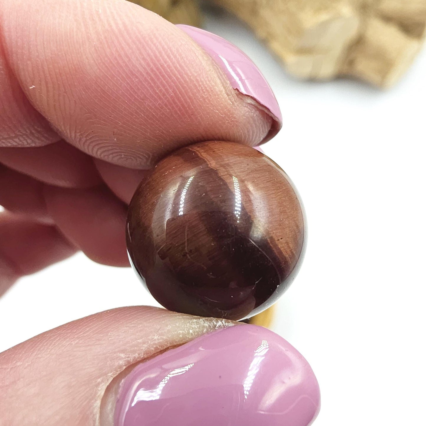 Red Tiger’s Eye Mini Spheres – Confidence, Strength & Motivation Crystal, 17-18+mm