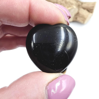Obsidian Crystal Hearts – Protection, Grounding & Emotional Balance Crystal, 30mm
