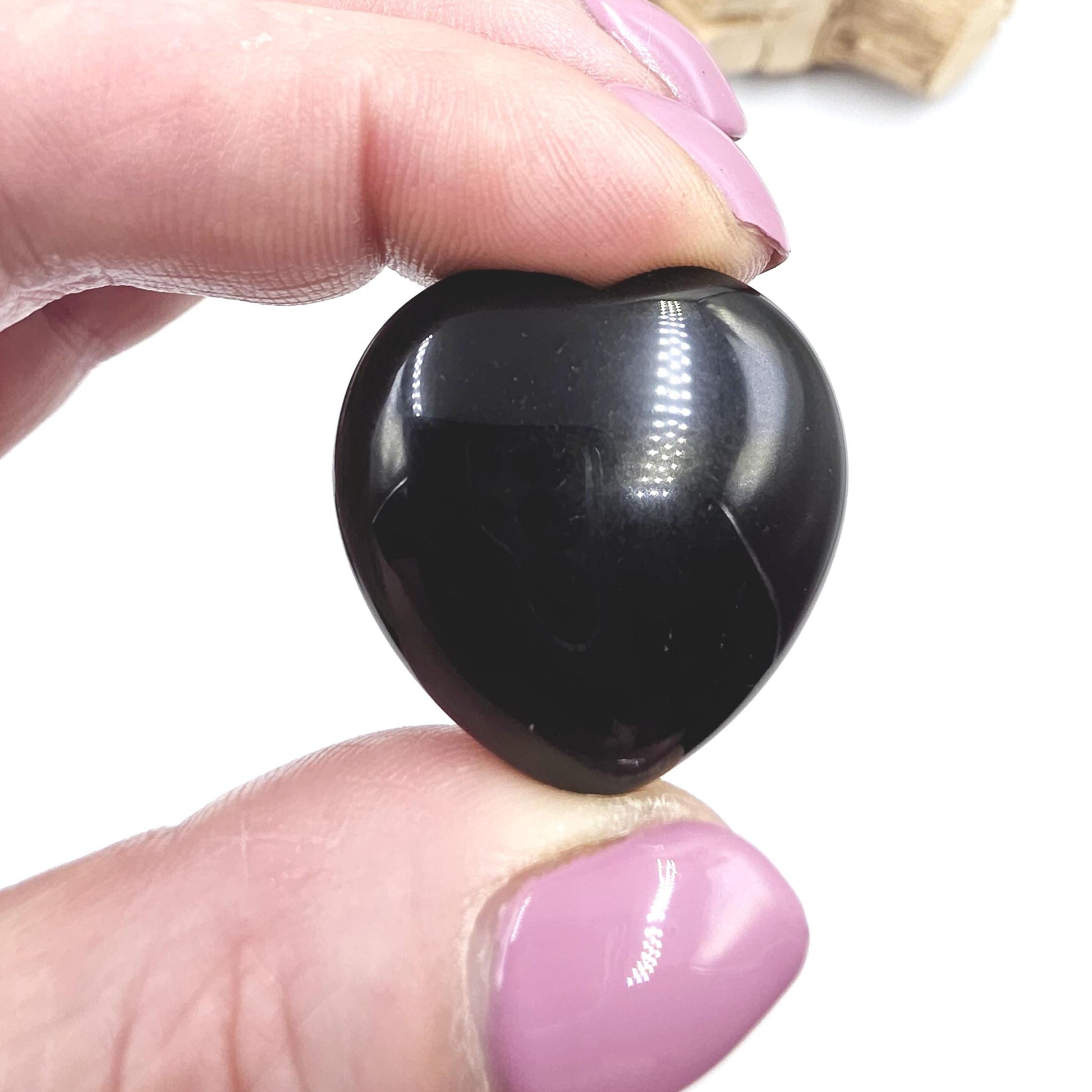 Obsidian Crystal Hearts – Protection, Grounding & Emotional Balance Crystal, 30mm