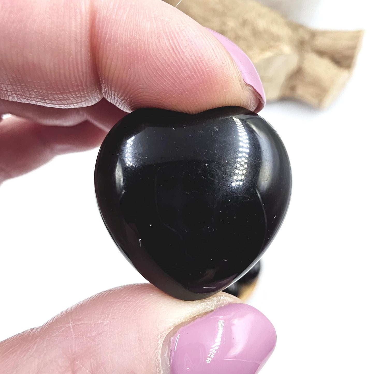 Obsidian Crystal Hearts – Protection, Grounding & Emotional Balance Crystal, 30mm