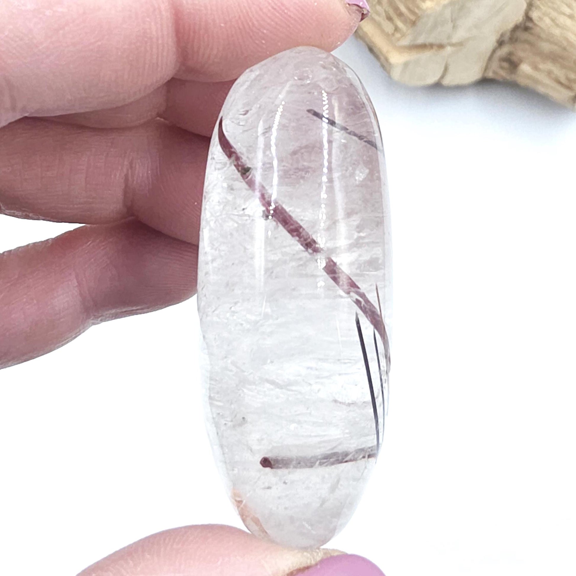 Rare Copper & Silver Rutile Quartz Palm Stone – Clarity, Transformation and Energy Amplification Crystal, 60g