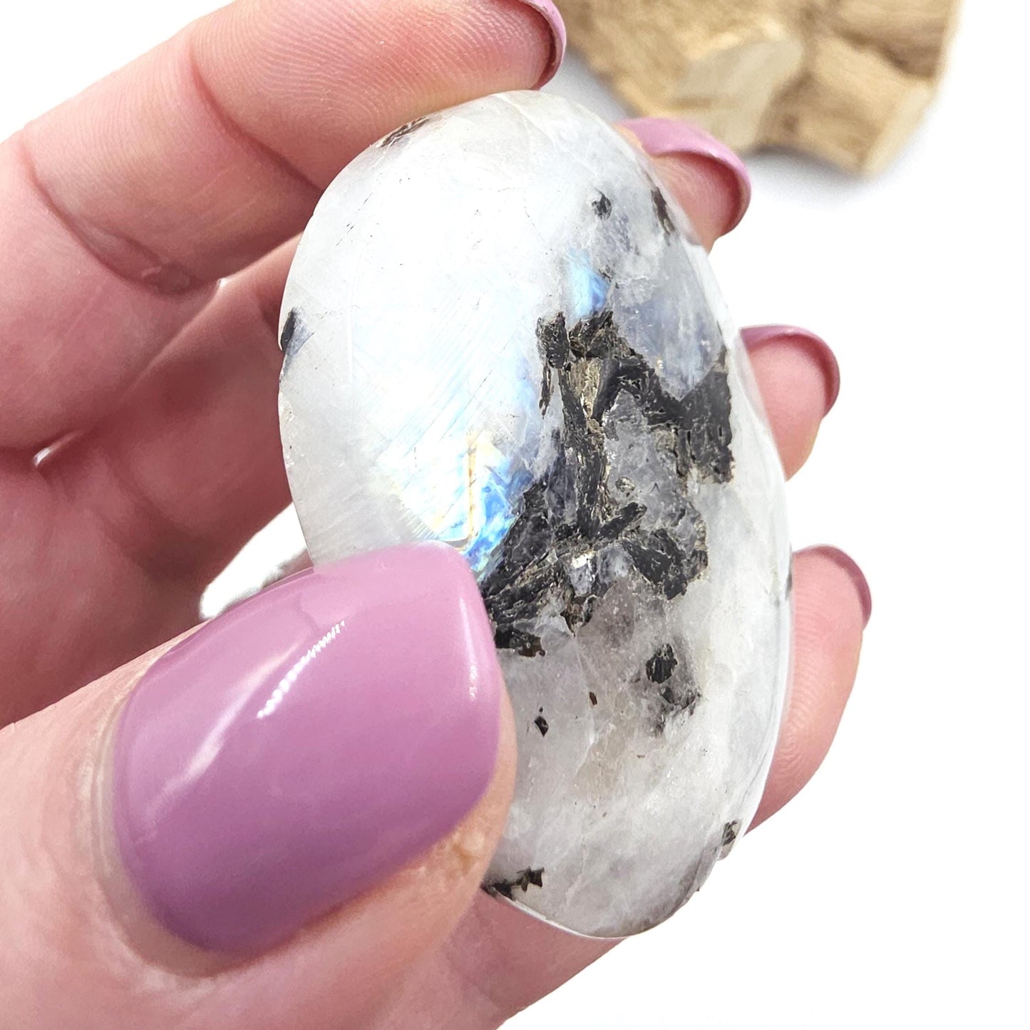 Rainbow Moonstone Palm Stone – Intuition, Balance & Feminine Energy Healing Crystal, 60g