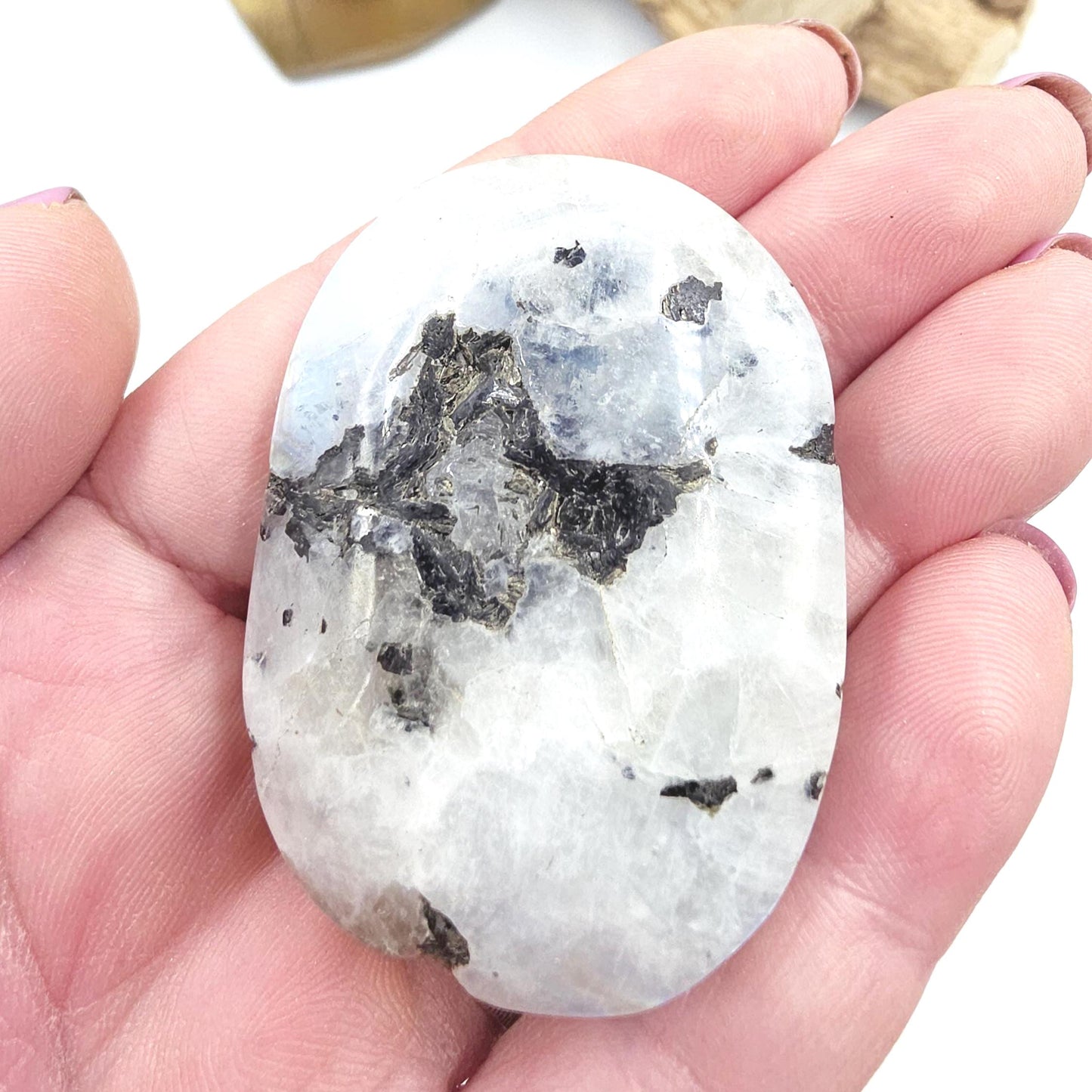 Rainbow Moonstone Palm Stone – Intuition, Balance & Feminine Energy Healing Crystal, 60g