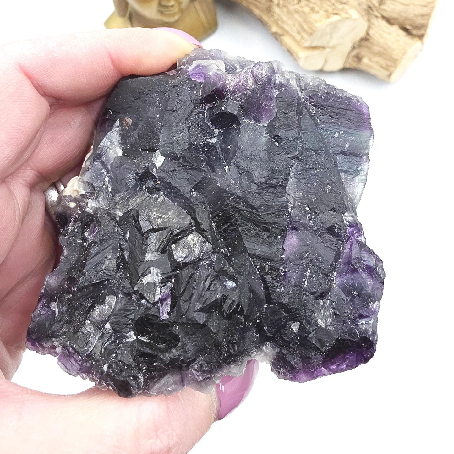 Raw Fluorite Specimen – Mental Clarity, Focus & Natural Protective Energy Crystal, 490g
