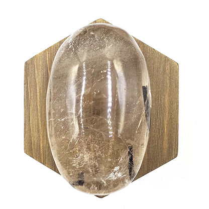 Large High Grade Sparkly Black Rutile Quartz Palm Stone – Protection, Clarity & Energy Amplification Crystal, 185g