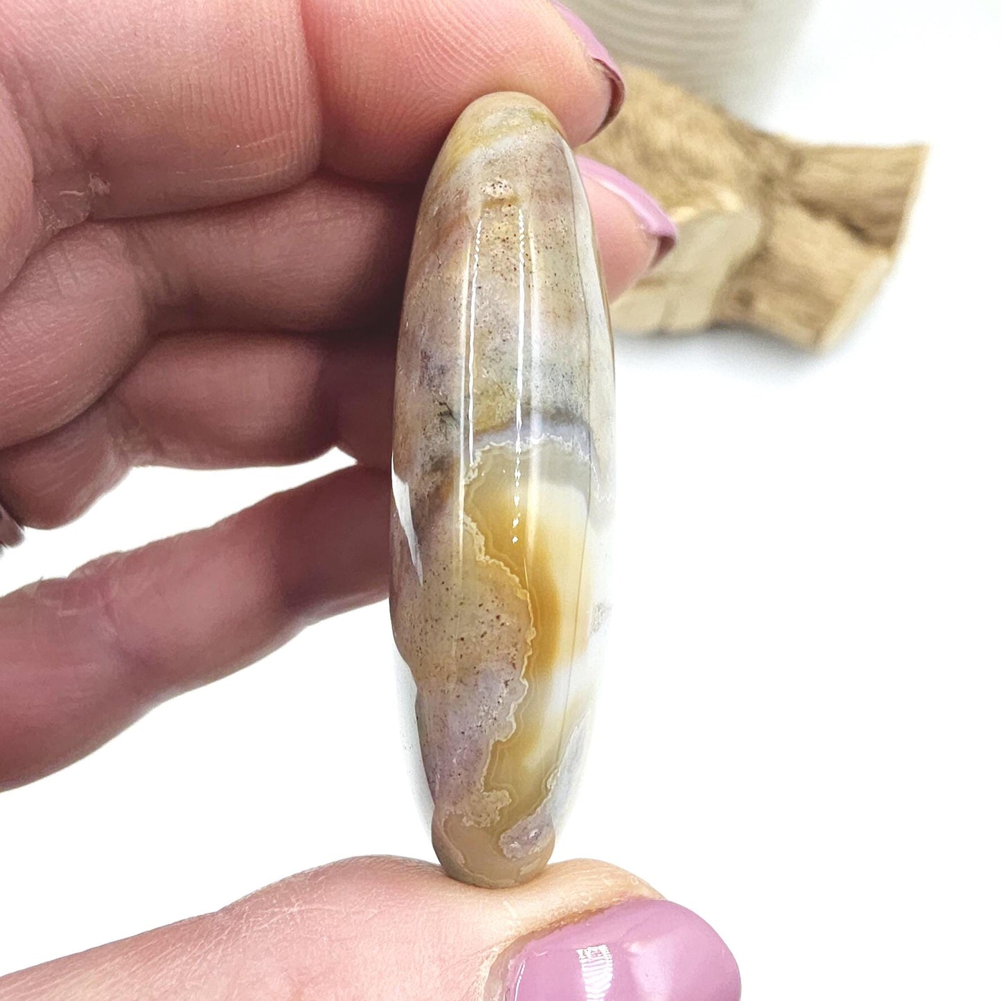 Ocean Jasper Palm Stone – Joy, Emotional Healing & Calming Crystal, 45g
