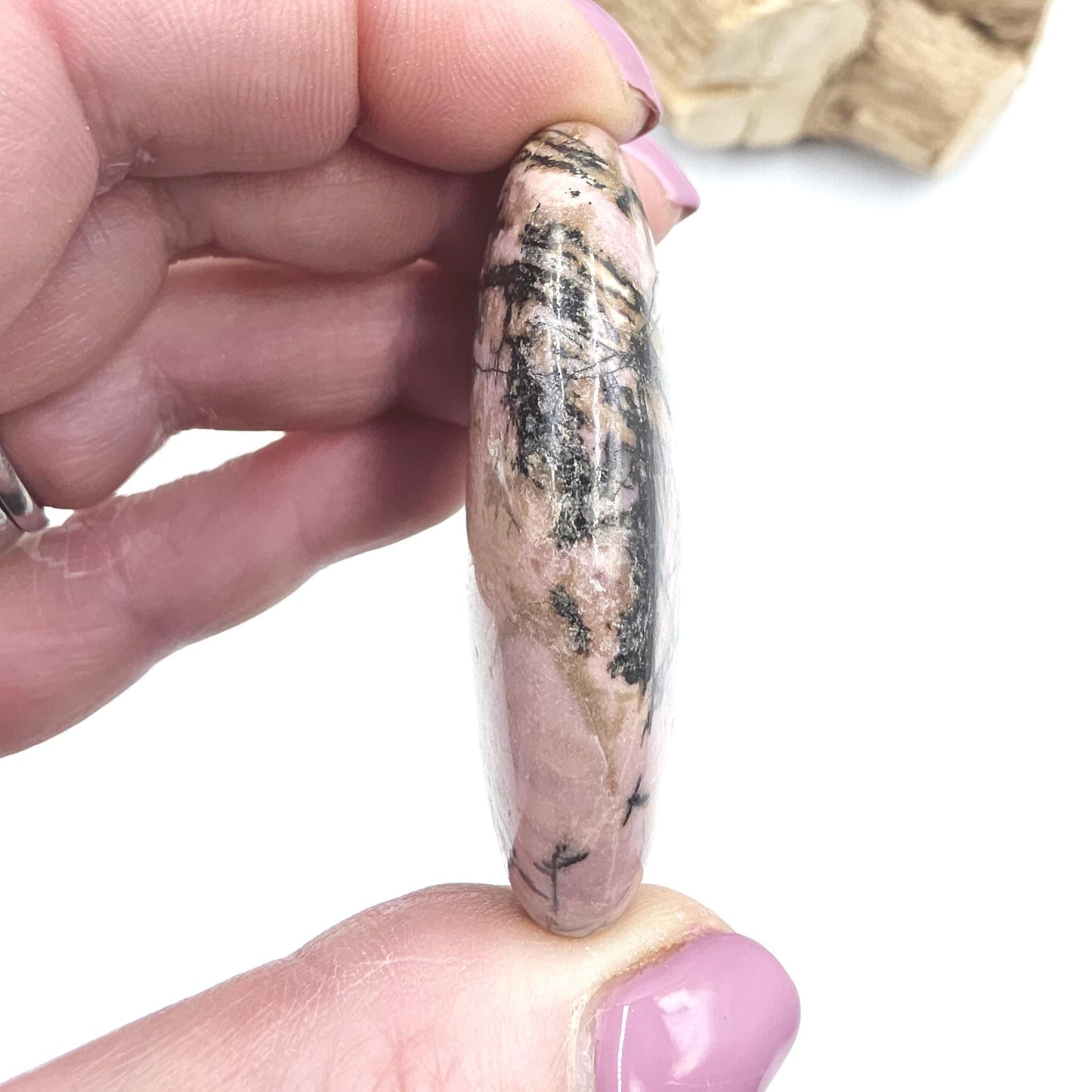 Rhodonite Palm Stone – Emotional Healing, Compassion & Grounded Heart Support Crystal, 65g