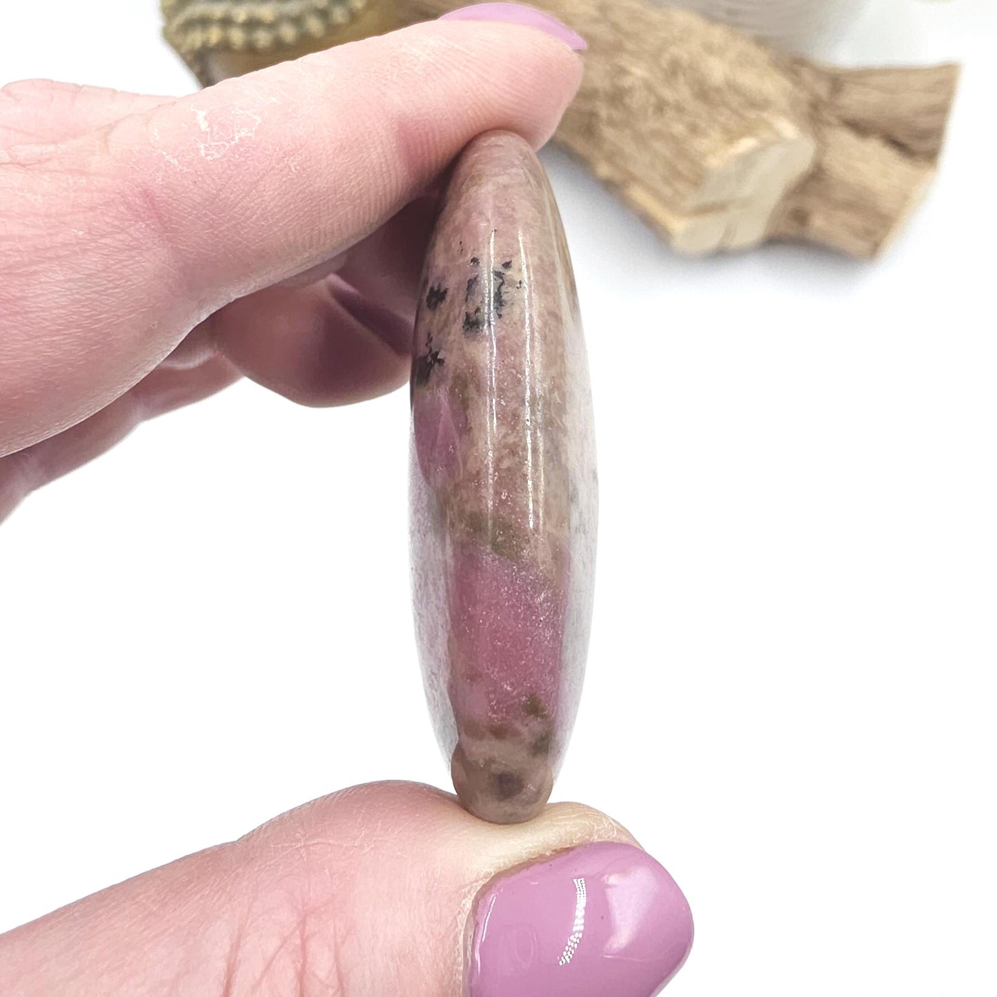 Rhodonite Palm Stone – Emotional Healing, Compassion & Grounded Heart Support Crystal, 65g