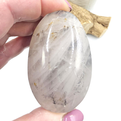 Rare Dendritic Quartz Palm Stone – Clarity, Growth and Root & Crown Chakra Crystal, 85g