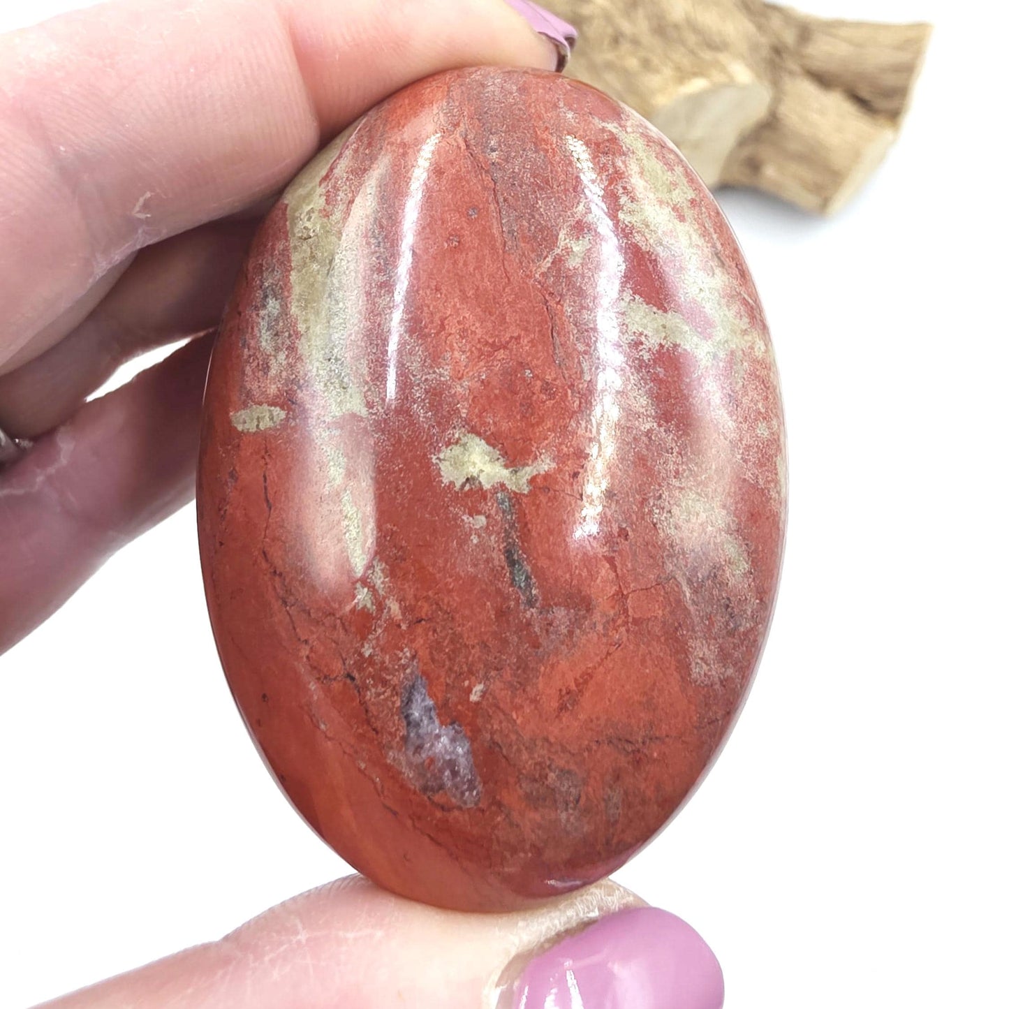 Red Jasper Palm Stone – Strength, Grounding & Protective Stability Crystal, 115g