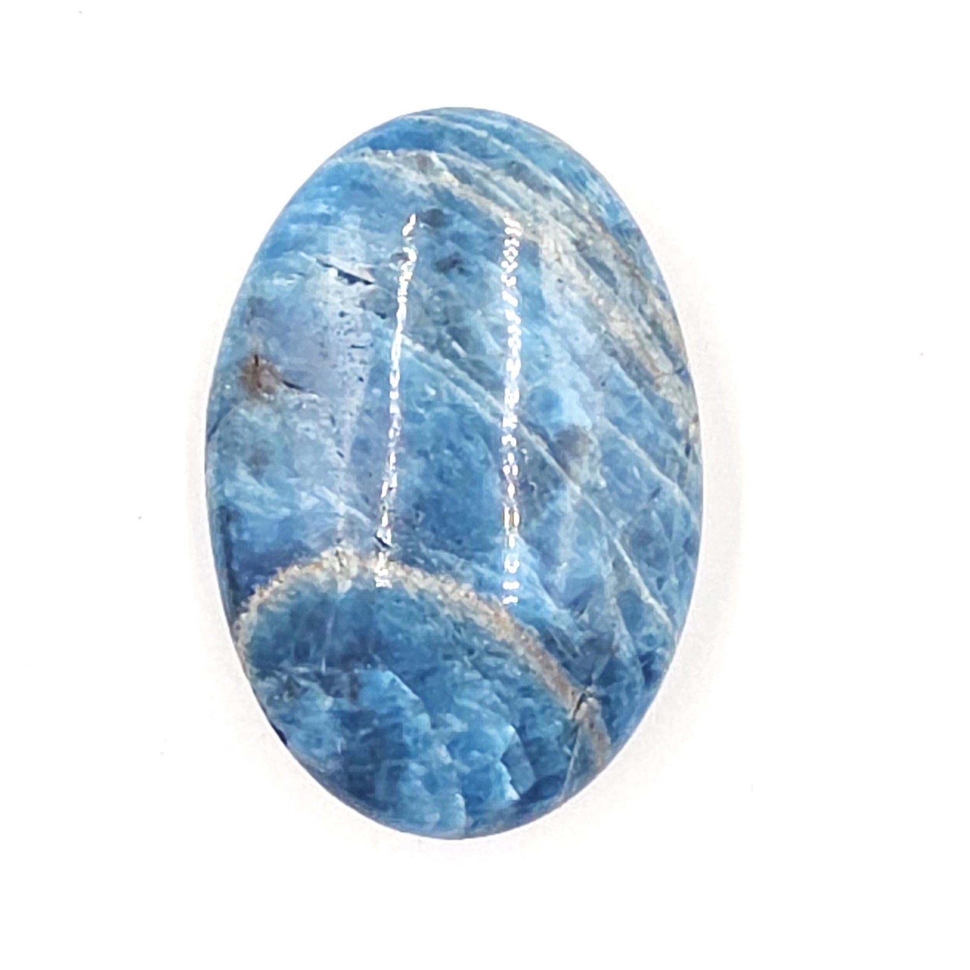 Blue Apatite Palm Stone - Motivation & Focus Healing Crystal - 45g
