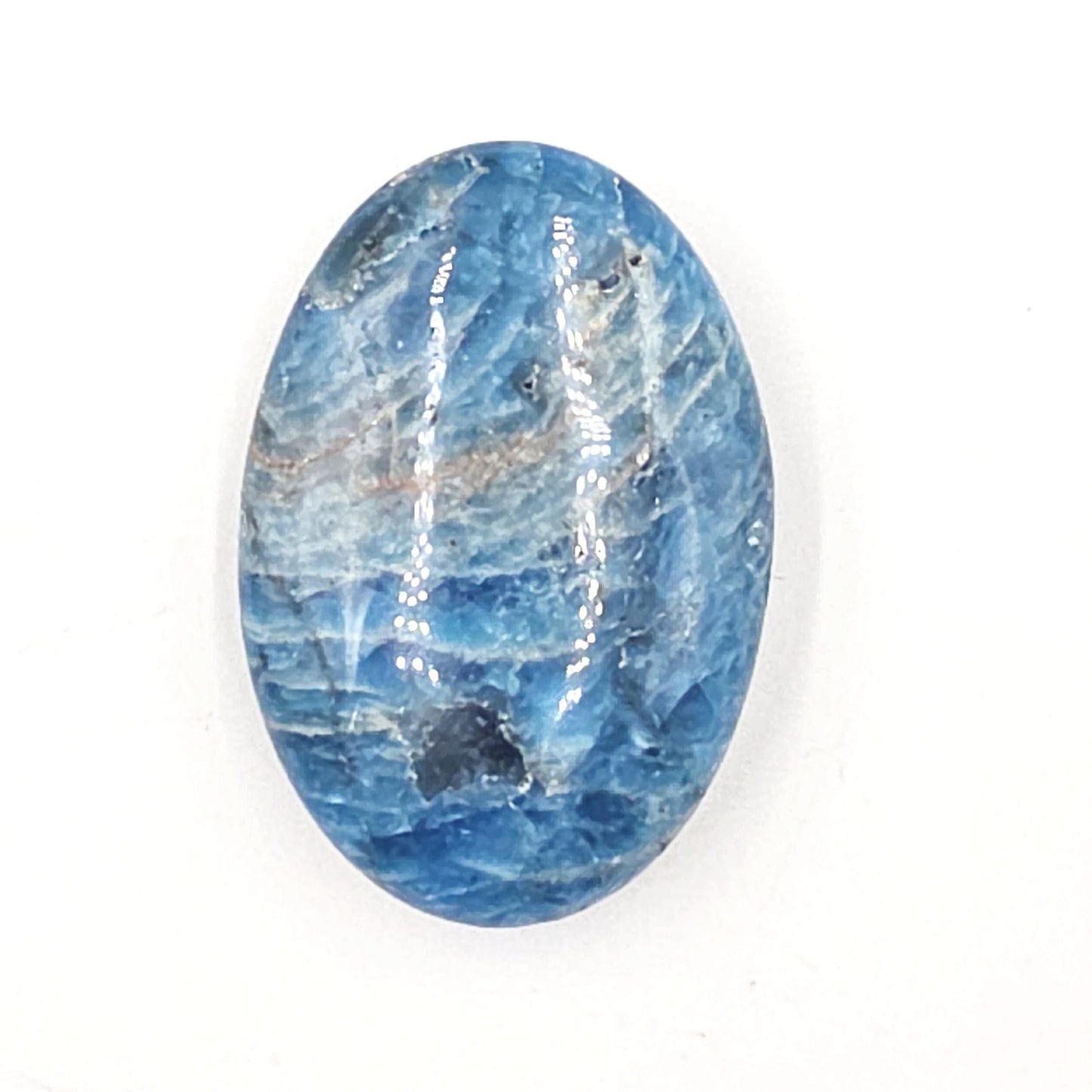 Blue Apatite Palm Stone - Motivation & Focus Healing Crystal - 45g