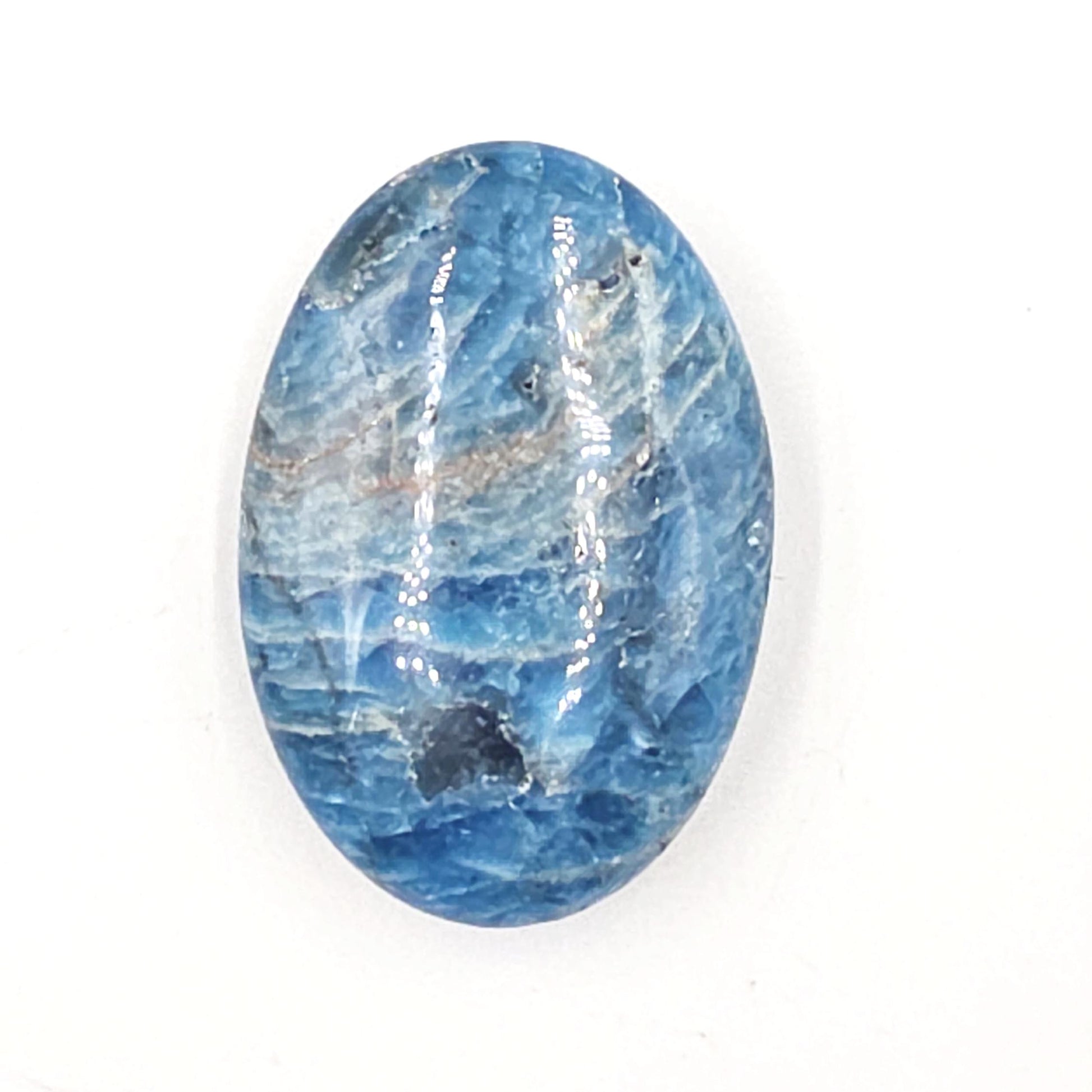 Blue Apatite Palm Stone - Motivation & Focus Healing Crystal - 45g