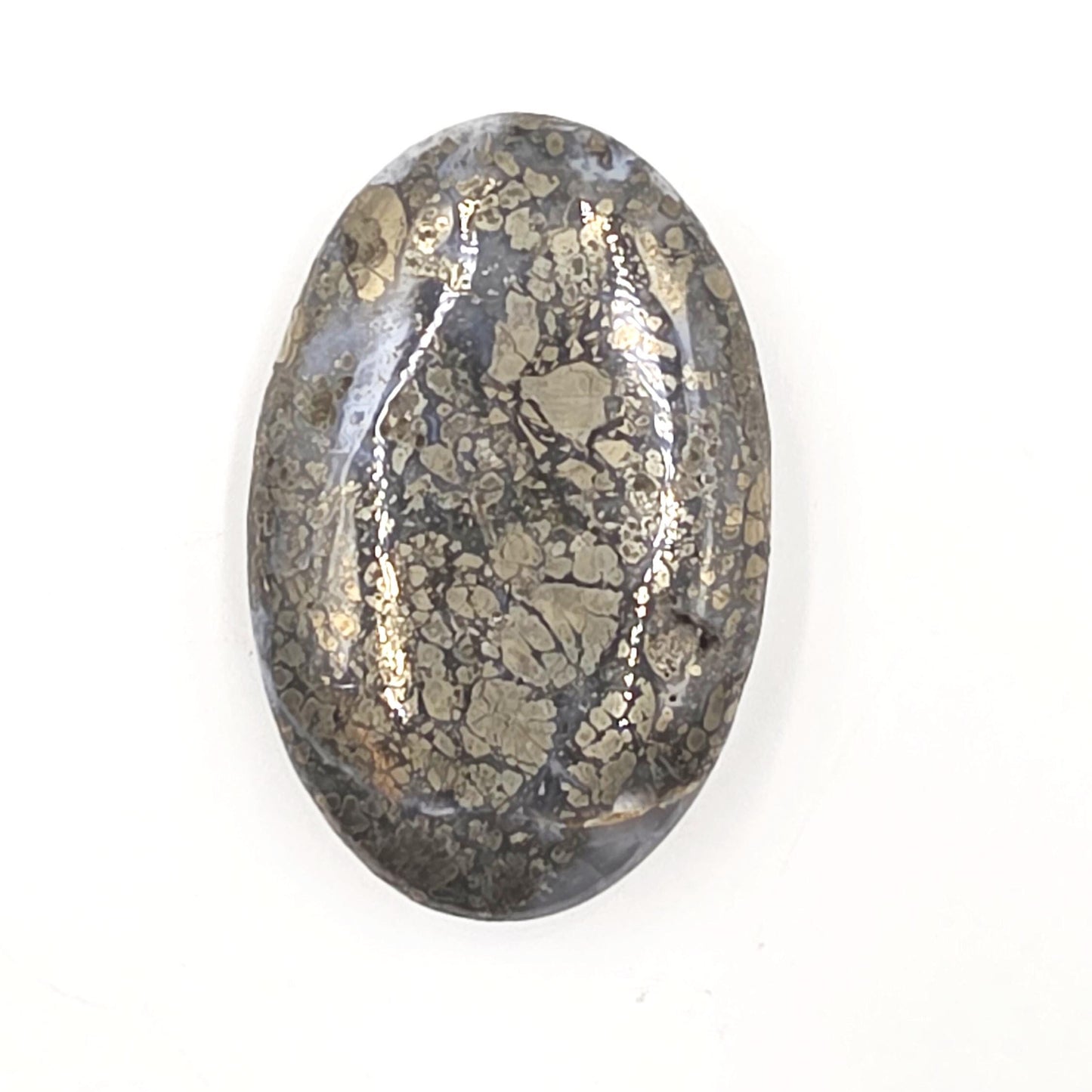 Pyrite & Agate Palm Stone – Protection, Confidence and Abundance Crystal, 55g