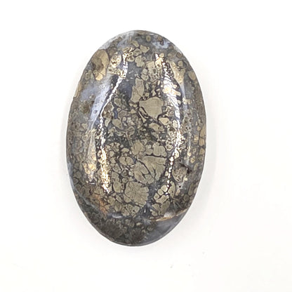 Pyrite & Agate Palm Stone – Protection, Confidence and Abundance Crystal, 55g