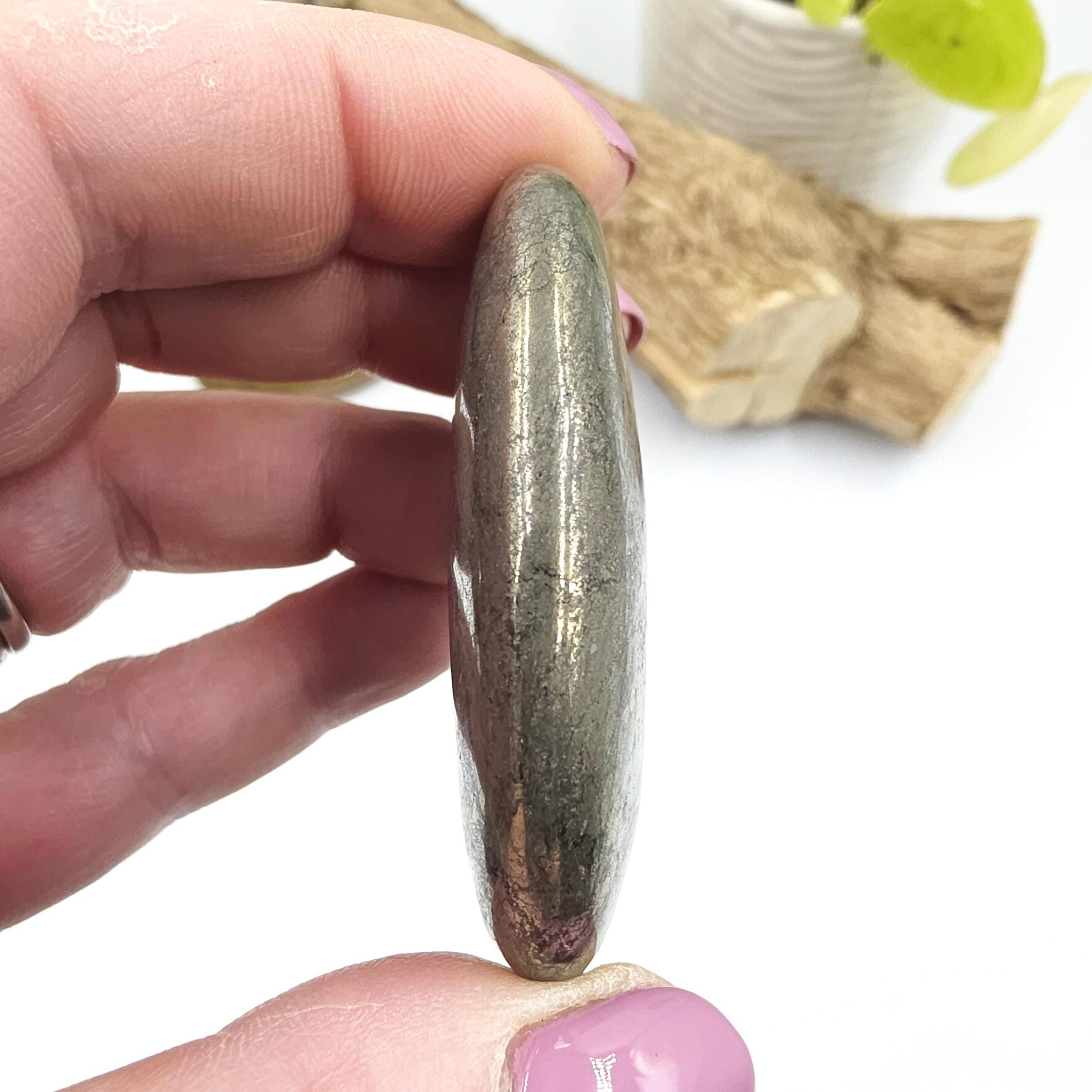 Pyrite Palm Stone – Confidence, Protection & Abundance Crystal, 65g