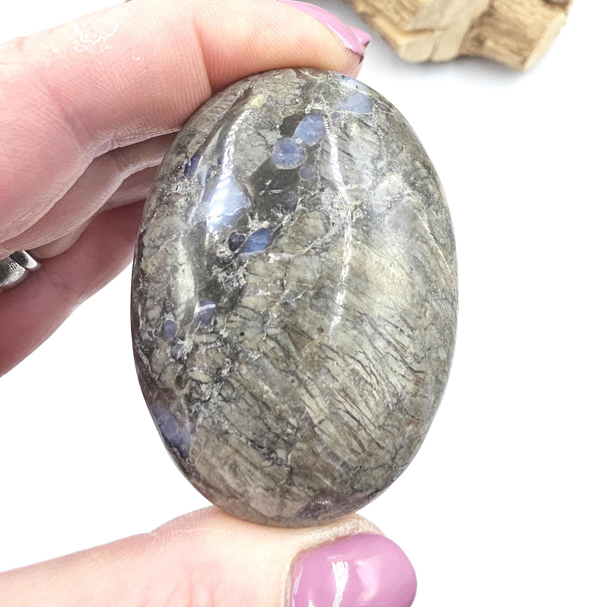 Que Sera (Llanite) Palm Stone – Positivity, Empowerment & Spiritual Growth Crystal, 100g