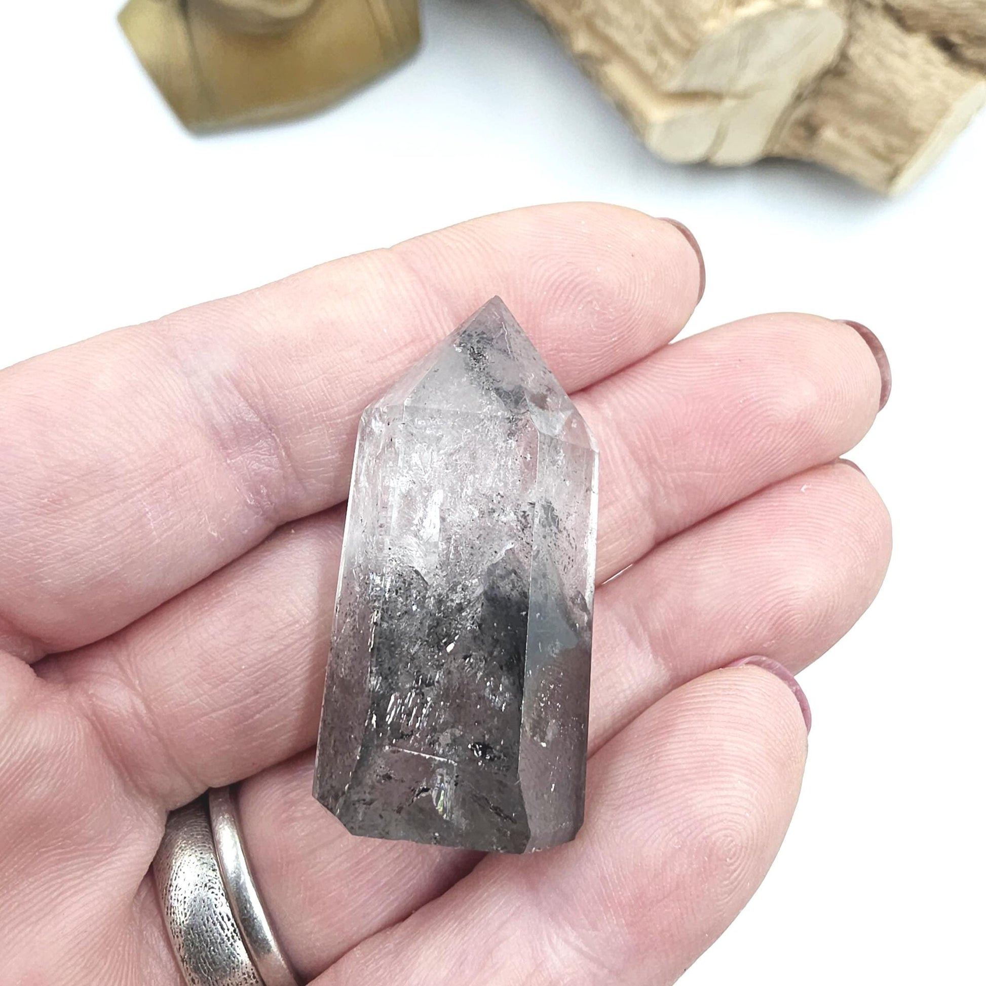 Rare Mini Herkimer Diamond Point Tower – Clarity, Energy Amplification & High Vibrational Quartz Crystal, 15g
