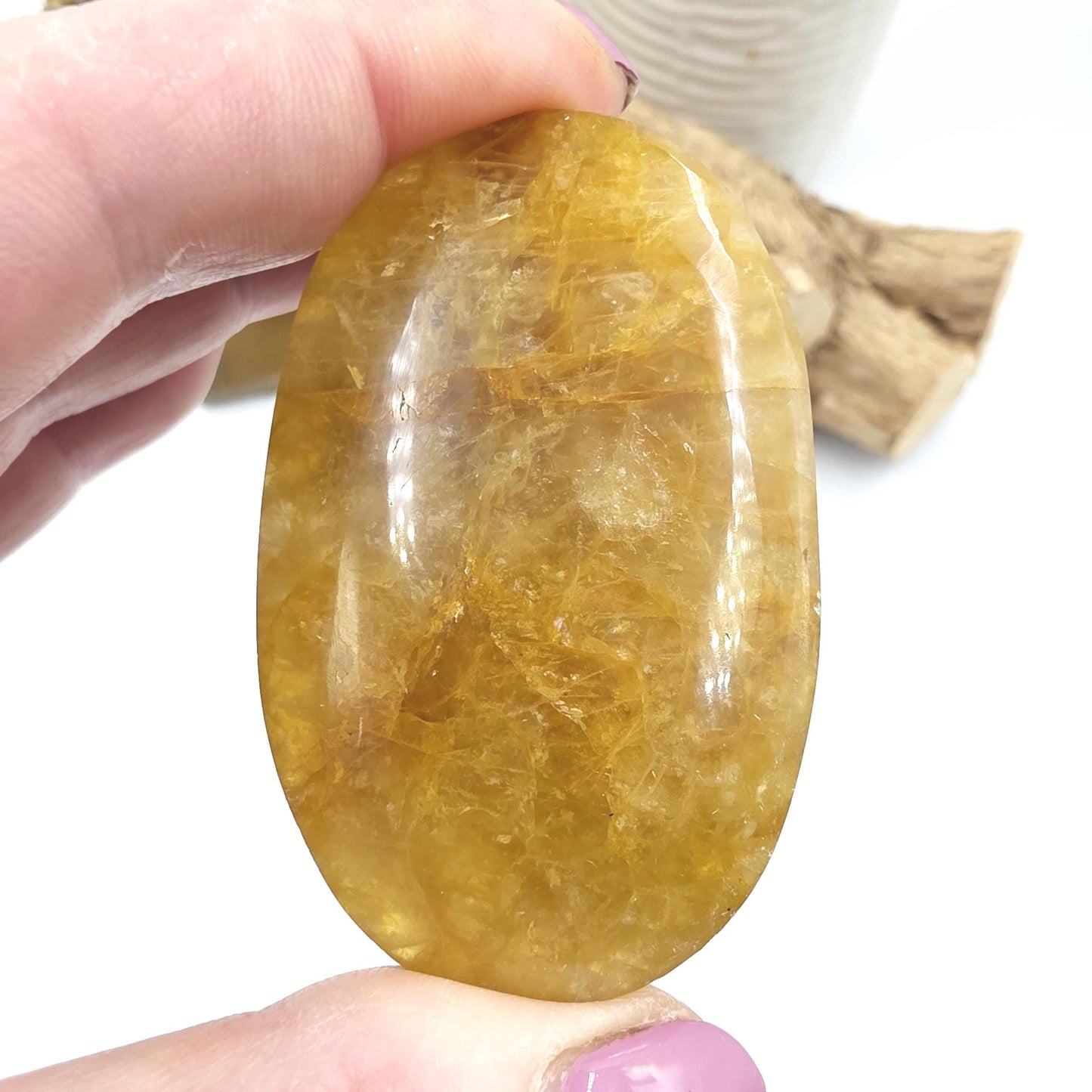 Golden Healer Palm Stone – Deep Healing & Spiritual Balance Crystal, 65g