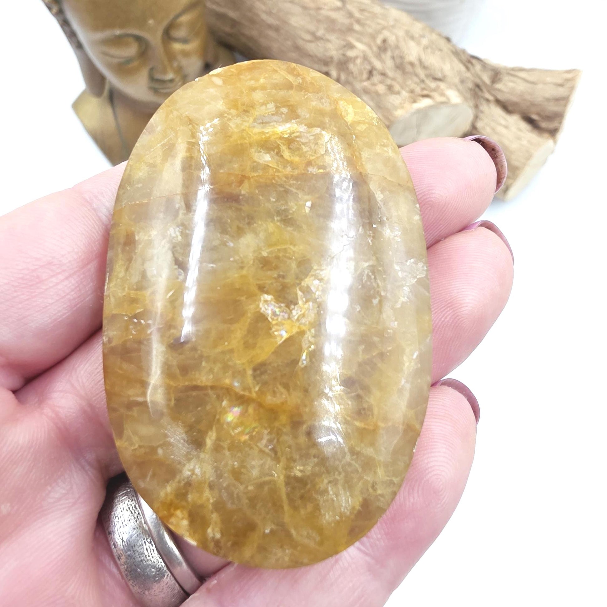 Golden Healer Palm Stone – Deep Healing & Spiritual Balance Crystal, 65g