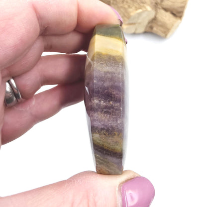 Silk Fluorite Palm Stone – Clarity, Calm & Soothing Flow Energy Crystal, 90g