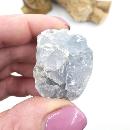 Little Raw Celestite Specimen – Peace, Angelic Energy & Soothing Spiritual Support Crystal, 60g