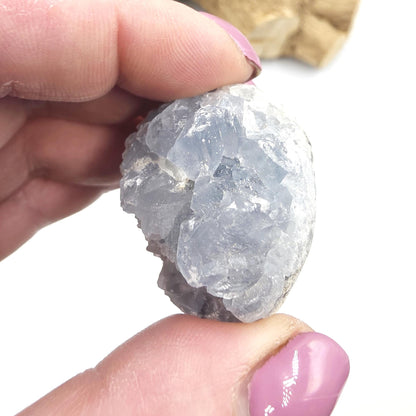Little Raw Celestite Specimen – Peace, Angelic Energy & Soothing Spiritual Support Crystal, 60g