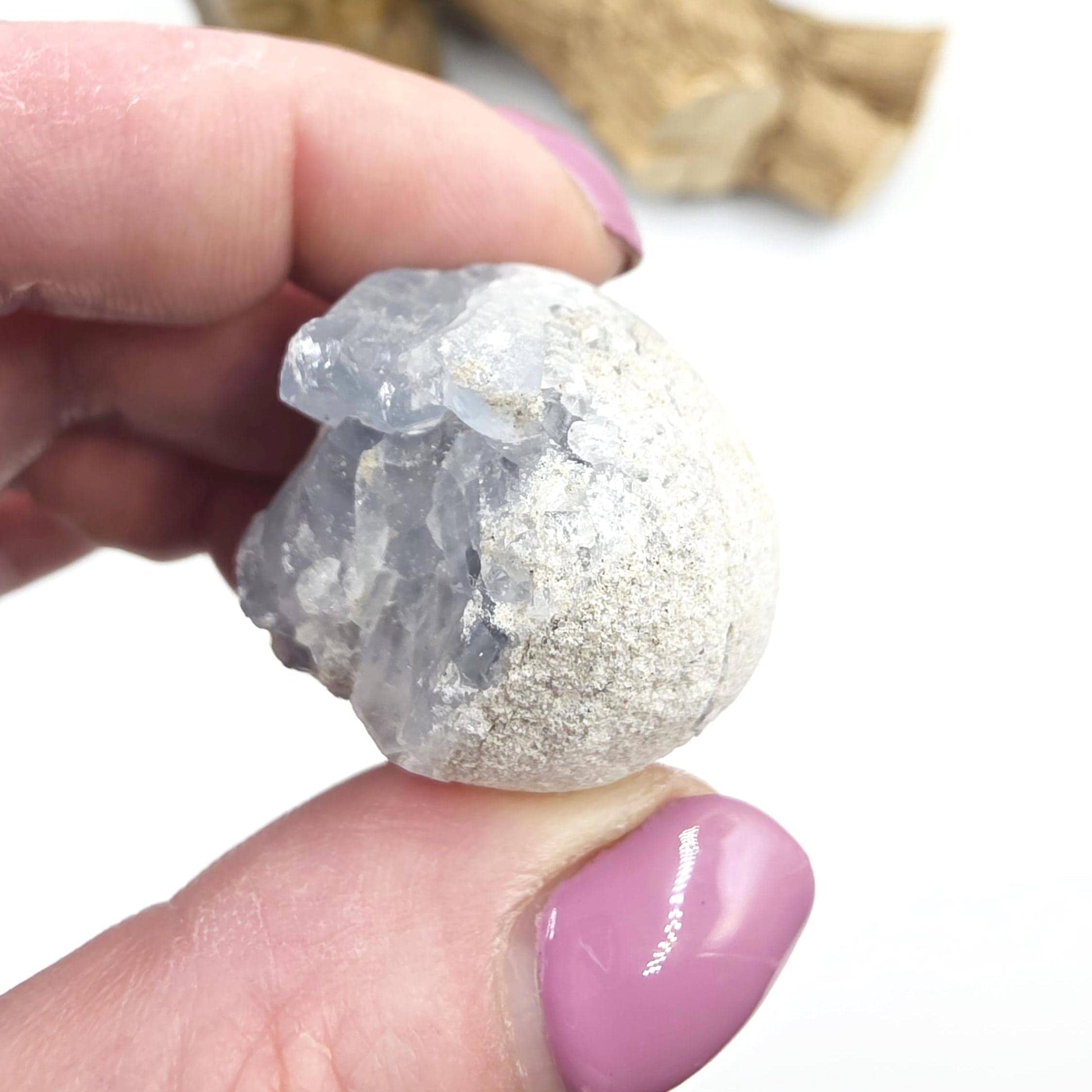 Little Raw Celestite Specimen – Peace, Angelic Energy & Soothing Spiritual Support Crystal, 60g
