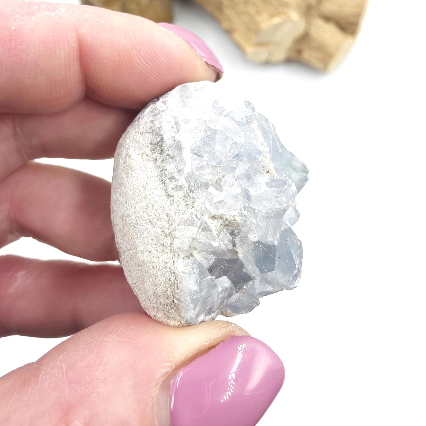 Little Raw Celestite Specimen – Peace, Angelic Energy & Soothing Spiritual Support Crystal, 60g