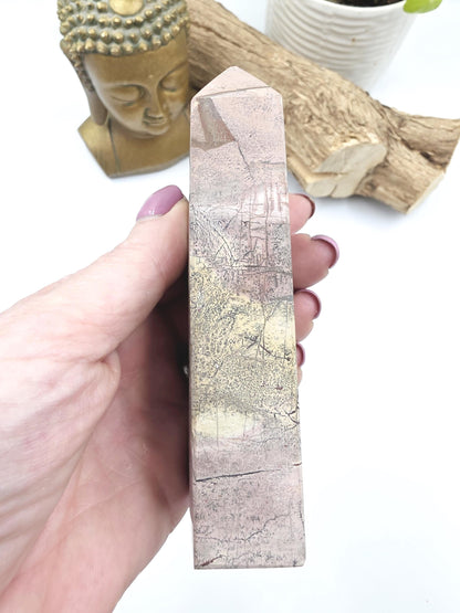 Picture Jasper Tower – Grounding, Stability & Root Chakra Crystal, 12cm