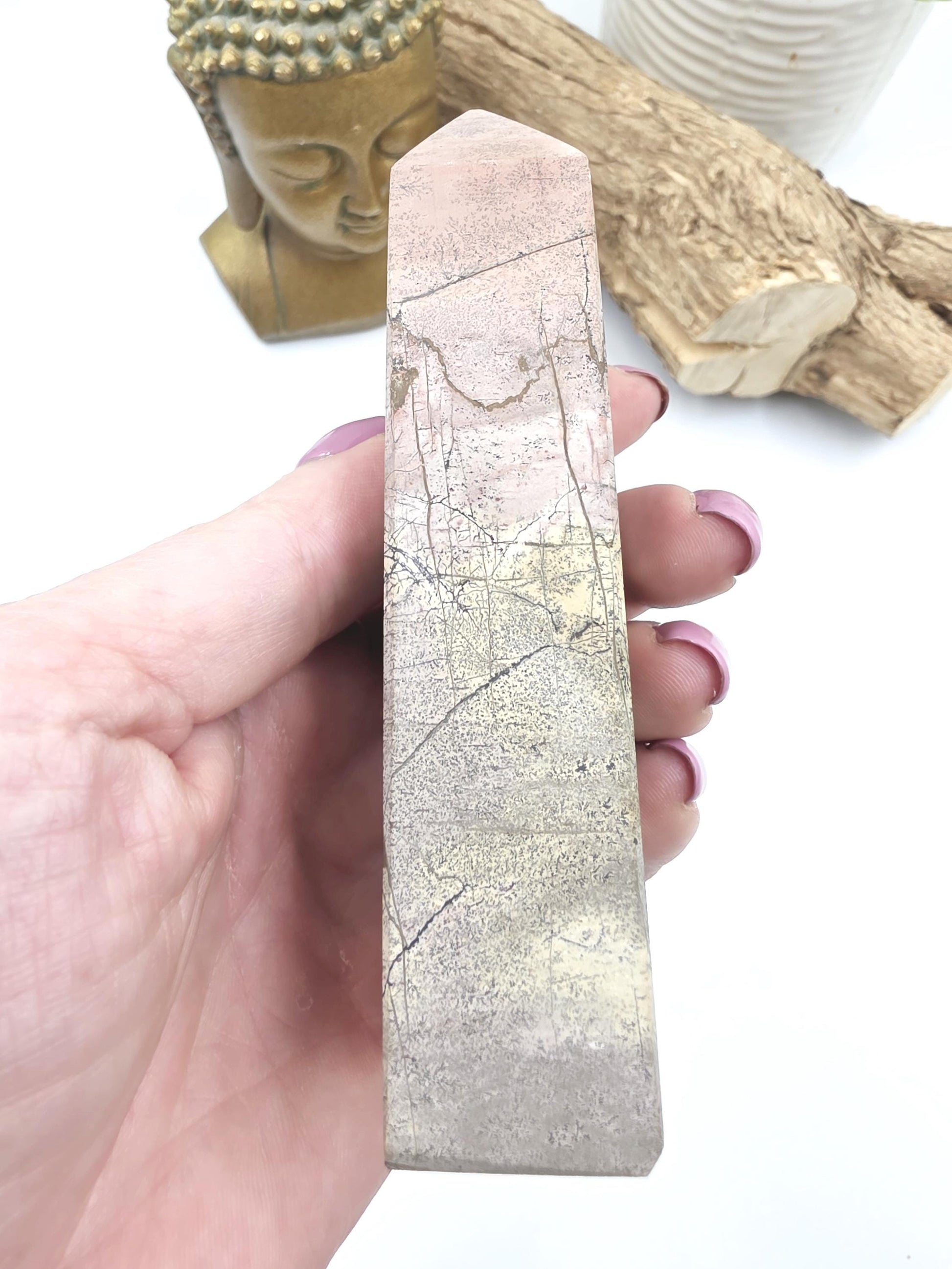 Picture Jasper Tower – Grounding, Stability & Root Chakra Crystal, 12cm
