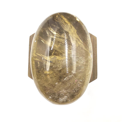 Huge Smoky Citrine Palm Stone with Rainbows – Abundance, Confidence & Solar Plexus Energy Crystal, 350g