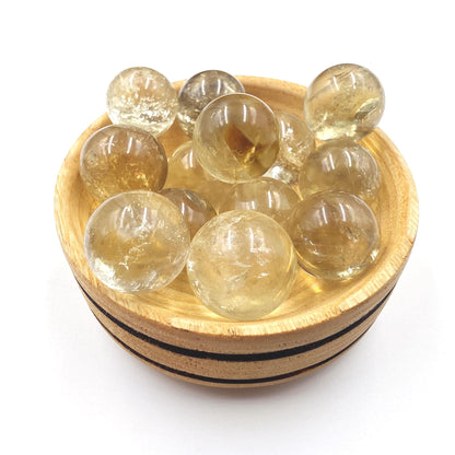 Citrine Mini Spheres – Joy, Abundance & Positive Energy Crystal Ball, 16-19mm