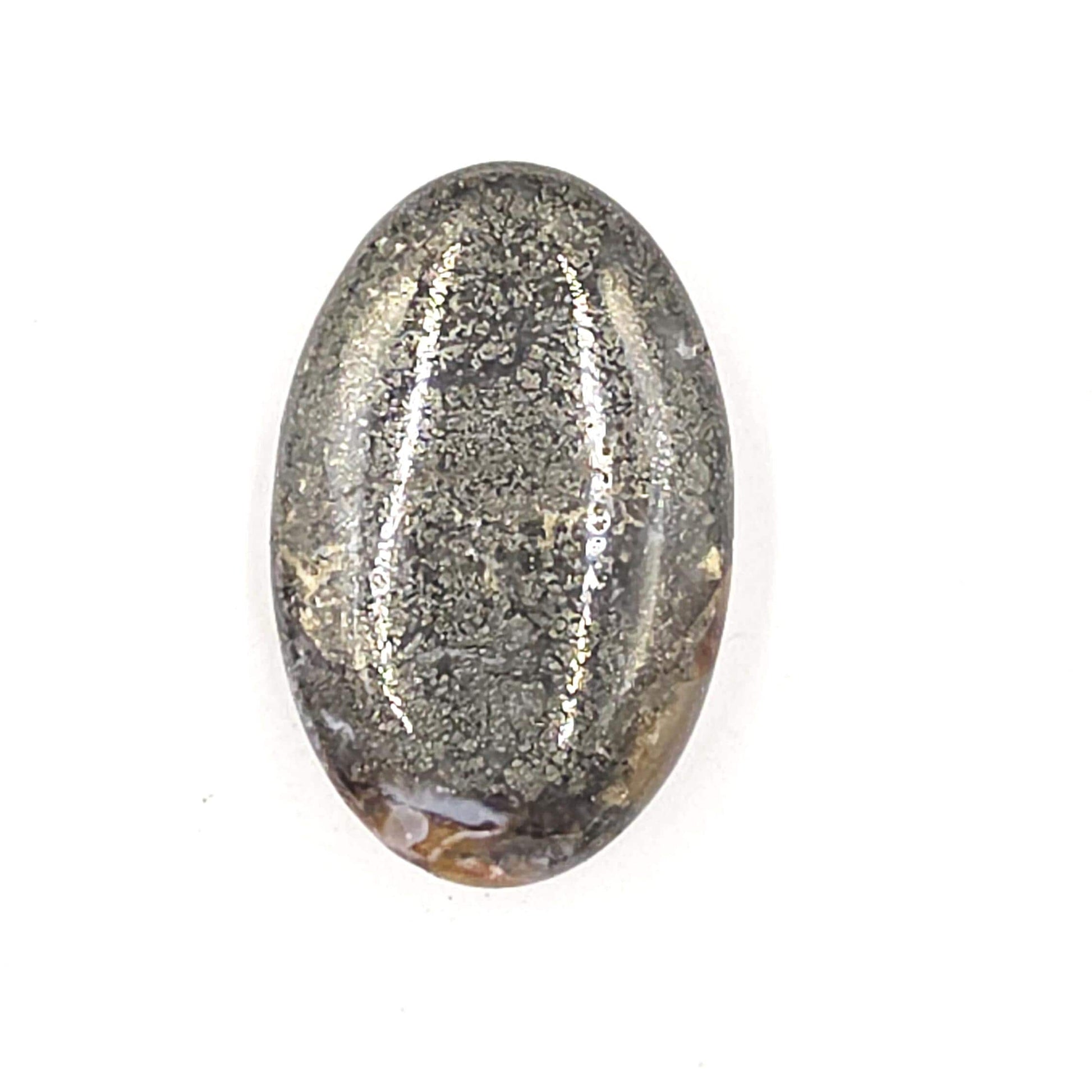 Pyrite & Agate Palm Stone – Protection, Confidence and Abundance Crystal, 45g