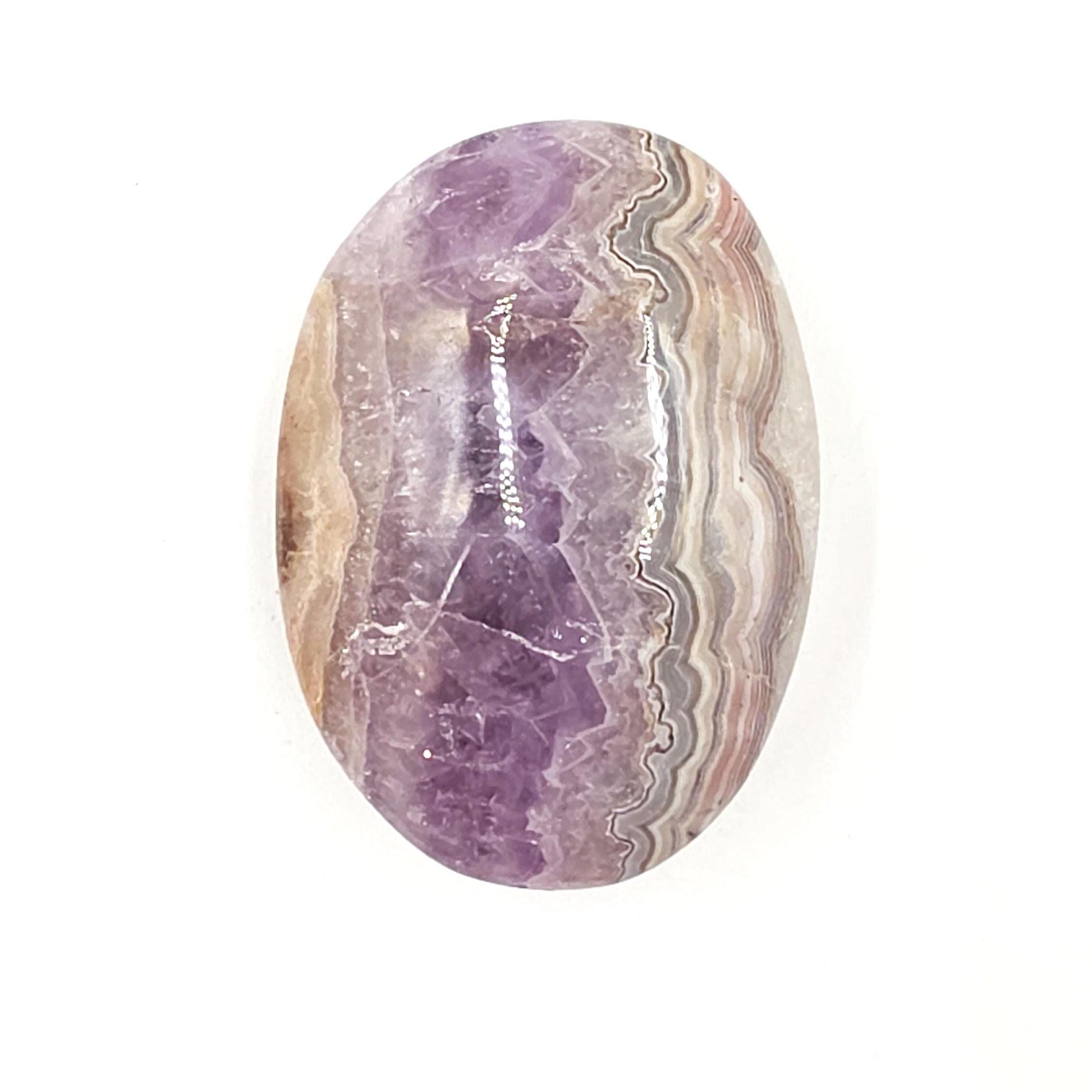 Large Amethyst Agate Palm Stone – Calm, Protection & Spiritual Healing Crystal, 105g