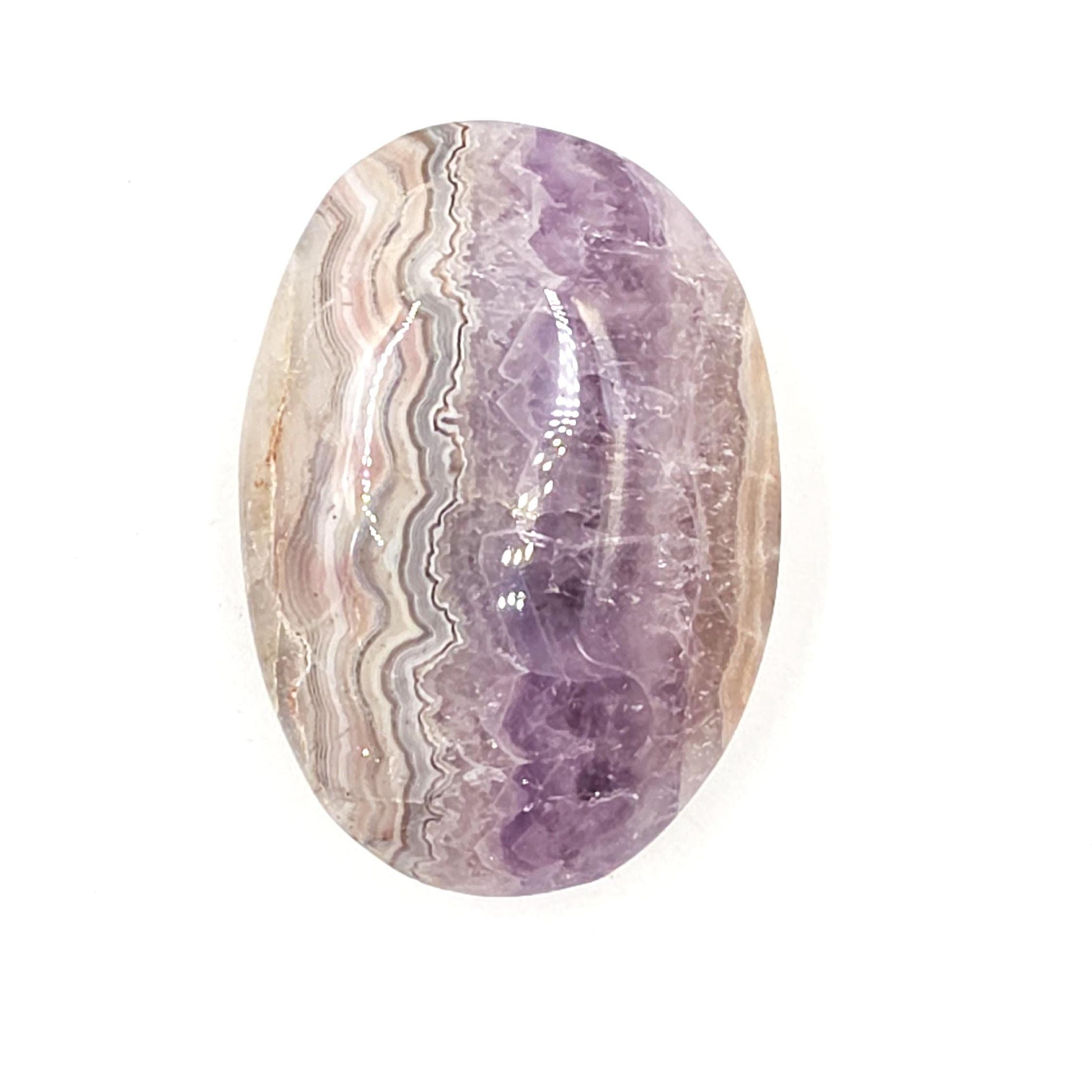 Large Amethyst Agate Palm Stone – Calm, Protection & Spiritual Healing Crystal, 105g