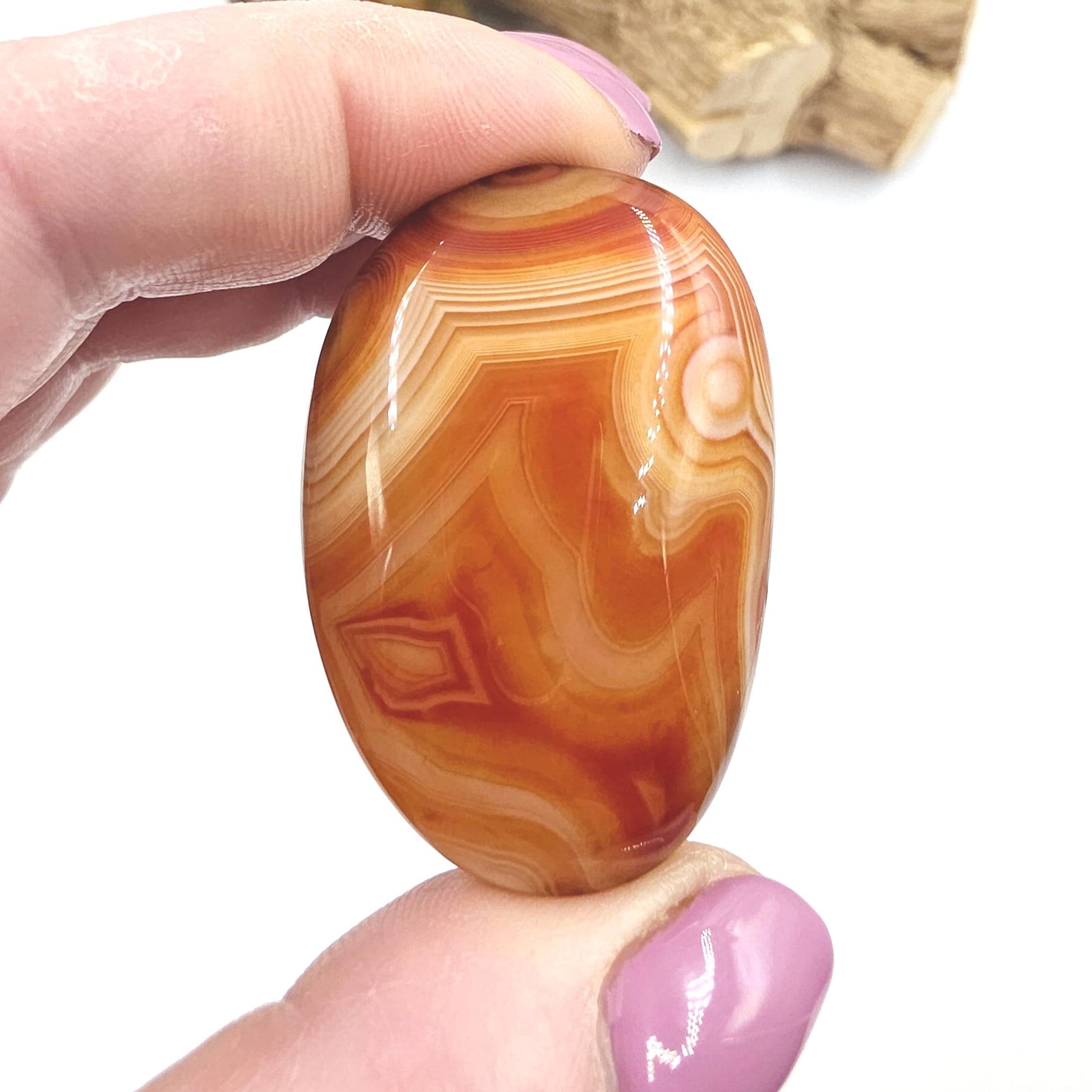 Sardonyx Palm Stone – Strength, Protection & Emotional Balance Crystal, 40g
