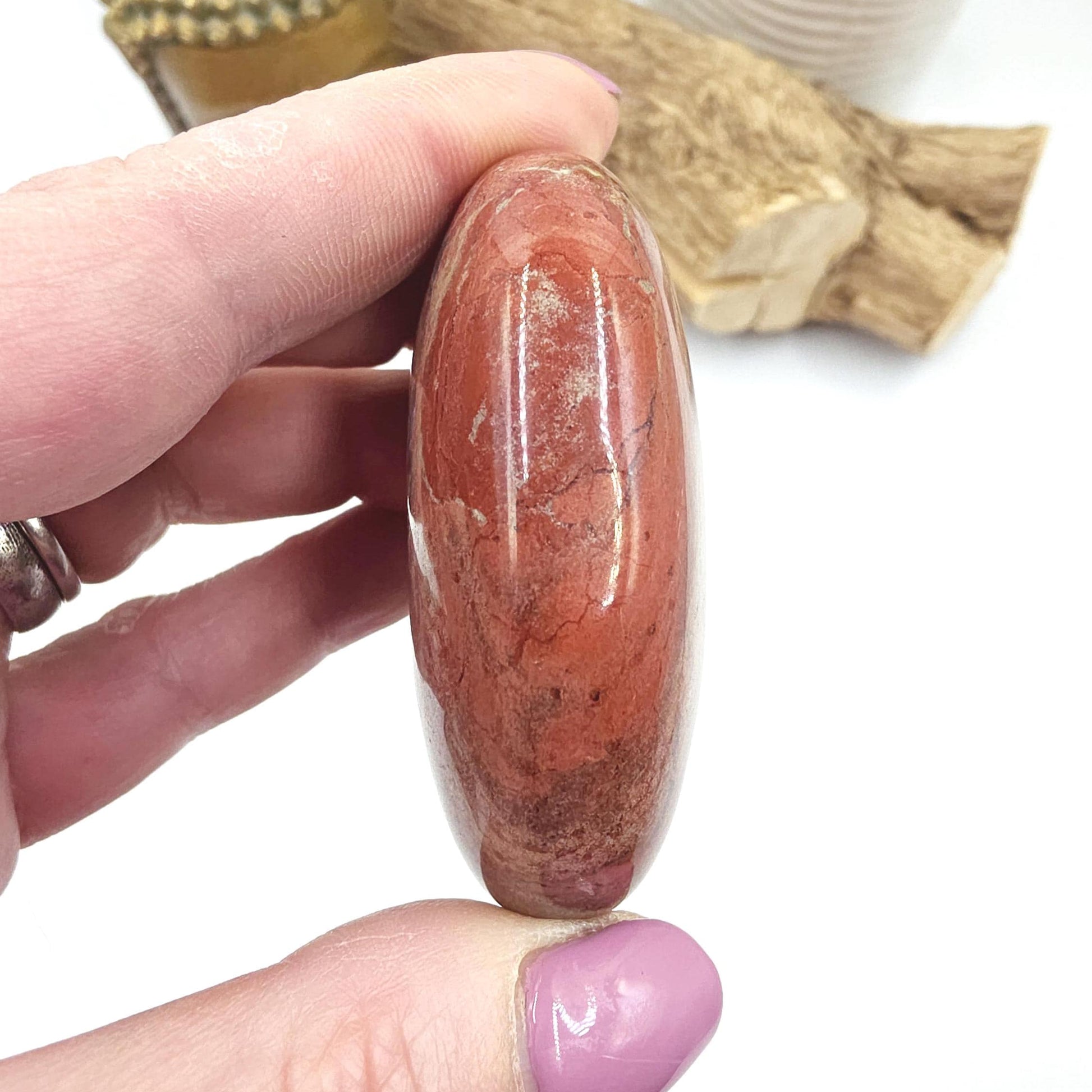 Red Jasper Palm Stone – Strength, Grounding & Protective Stability Crystal, 115g