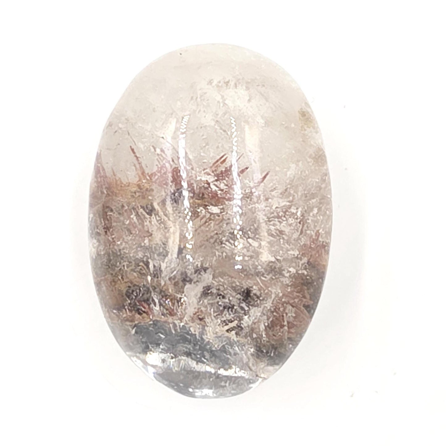 Rare Rutile & Mica Clear Quartz Palm Stone – Clarity, Healing and Energy Amplification Crystal, 140g