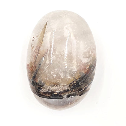 Rare Rutile & Mica Clear Quartz Palm Stone – Clarity, Healing and Energy Amplification Crystal, 140g