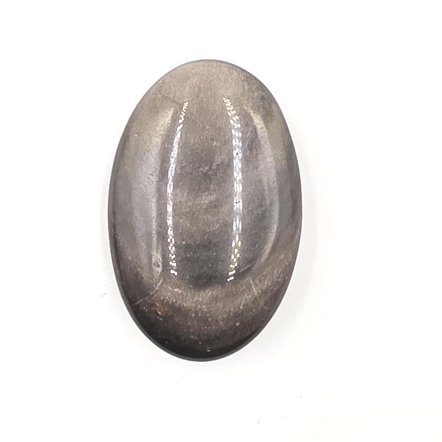 Silver Sheen Obsidian Palm Stone – Protection, Insight & Root Chakra Energy Crystal, 40g