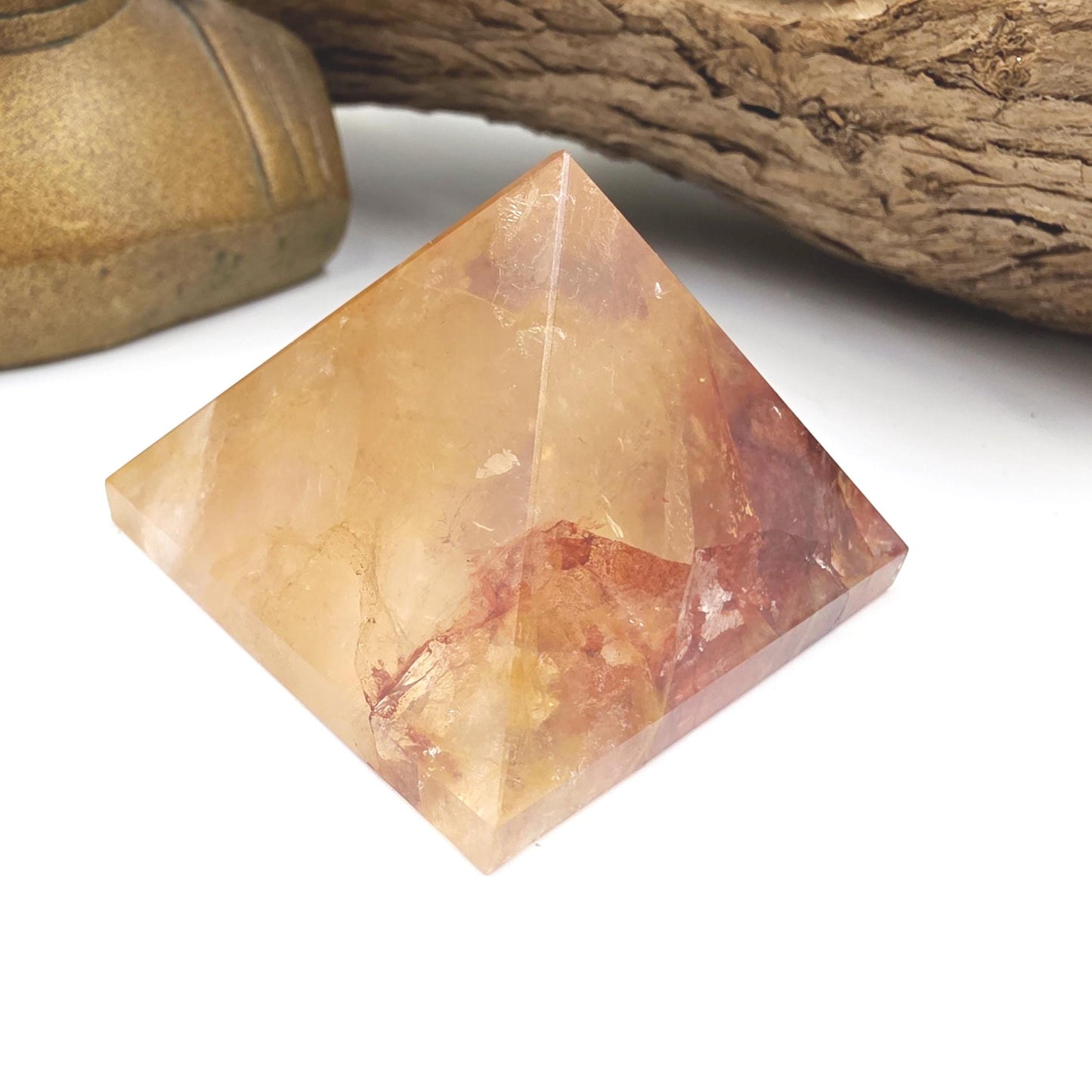 Golden Healer Pyramid – Healing, Balance & High Vibrational Quartz Crystal, 105g