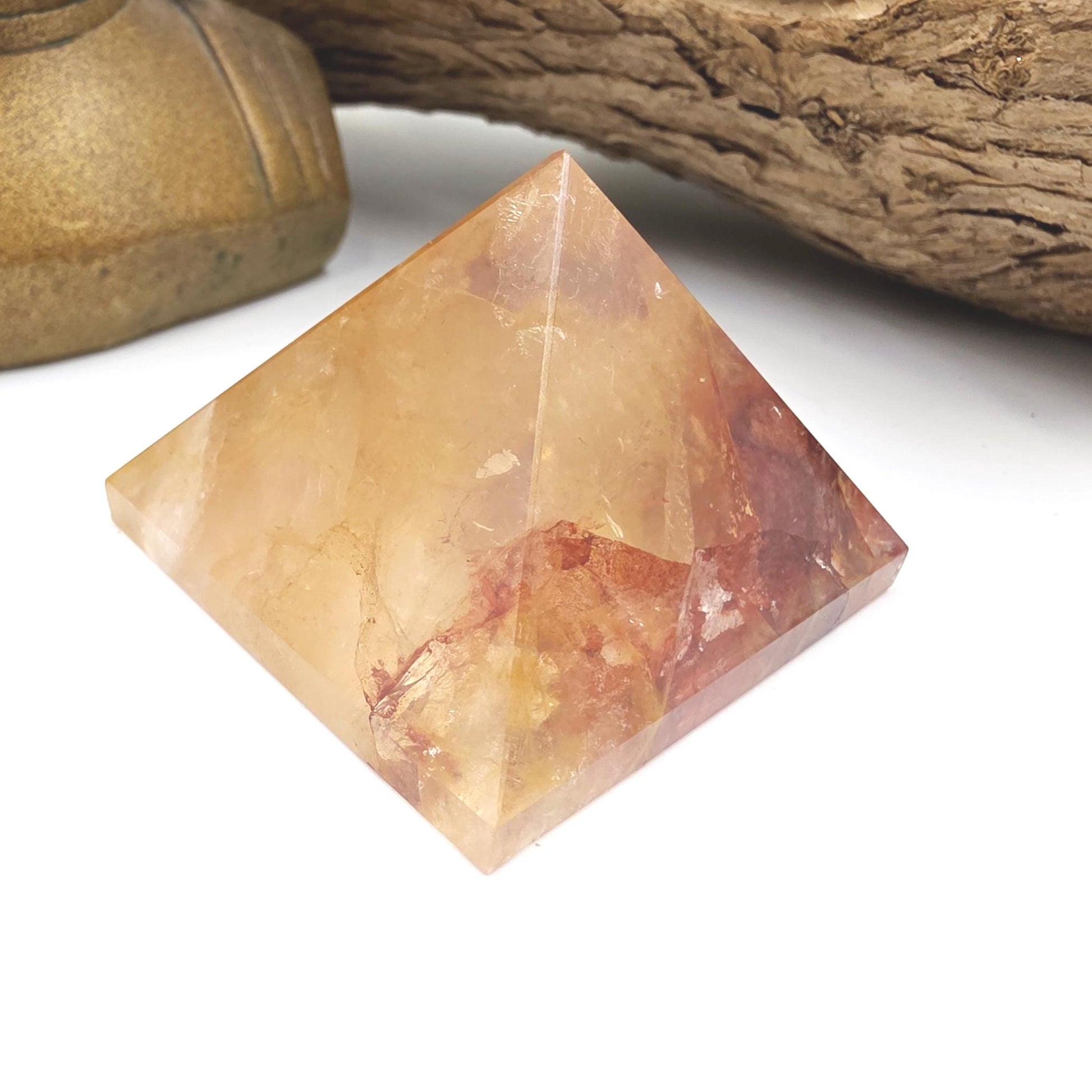 Golden Healer Pyramid – Healing, Balance & High Vibrational Quartz Crystal, 105g
