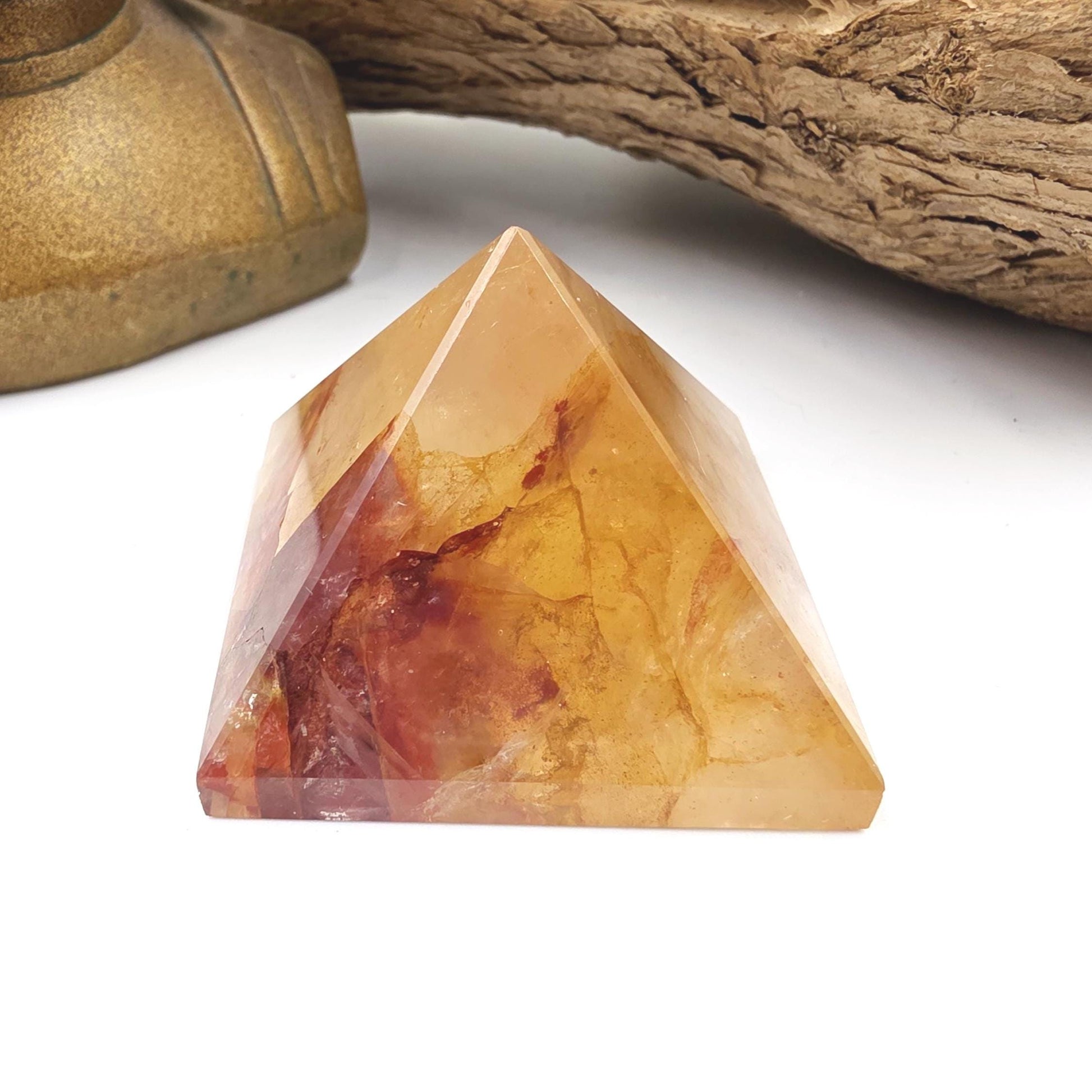Golden Healer Pyramid – Healing, Balance & High Vibrational Quartz Crystal, 105g