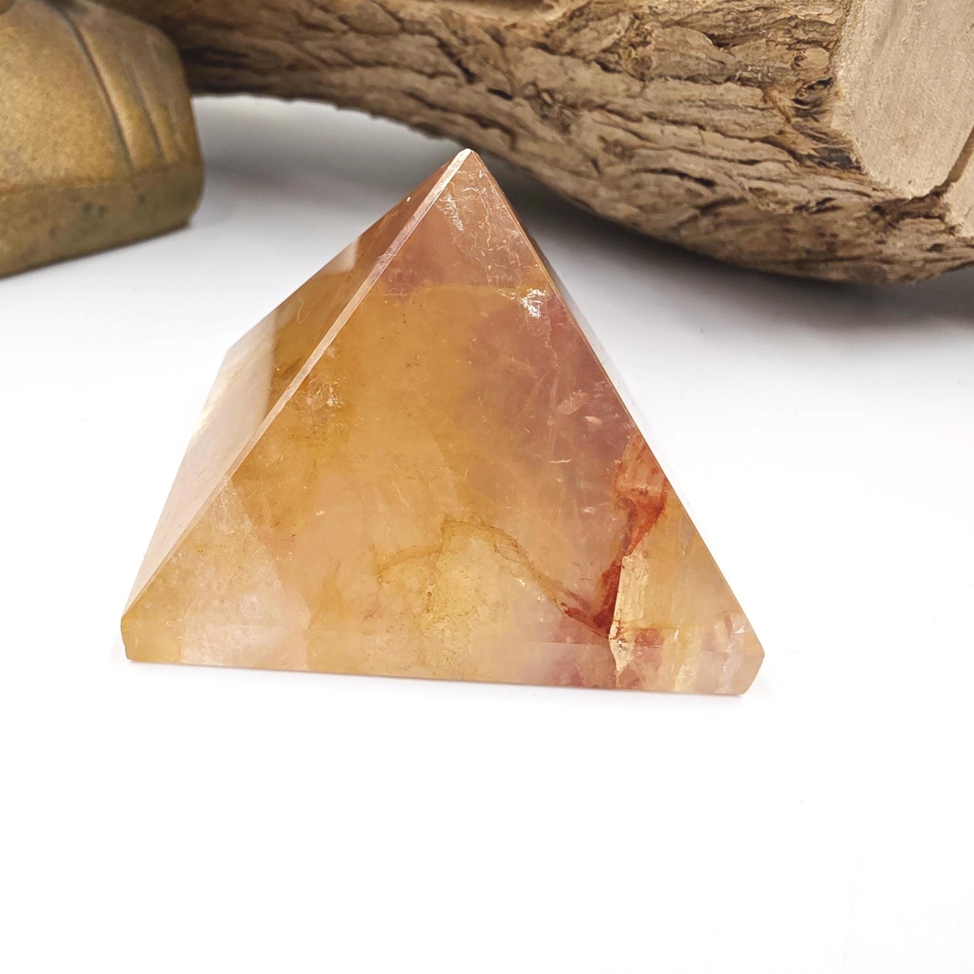 Golden Healer Pyramid – Healing, Balance & High Vibrational Quartz Crystal, 105g