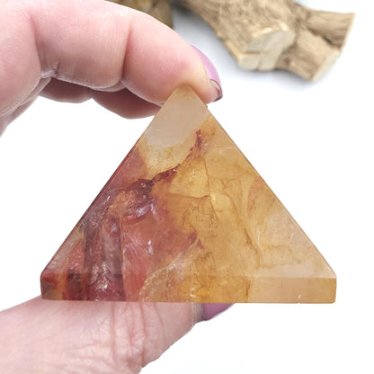 Golden Healer Pyramid – Healing, Balance & High Vibrational Quartz Crystal, 105g