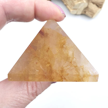 Golden Healer Pyramid – Healing, Balance & High Vibrational Quartz Crystal, 105g