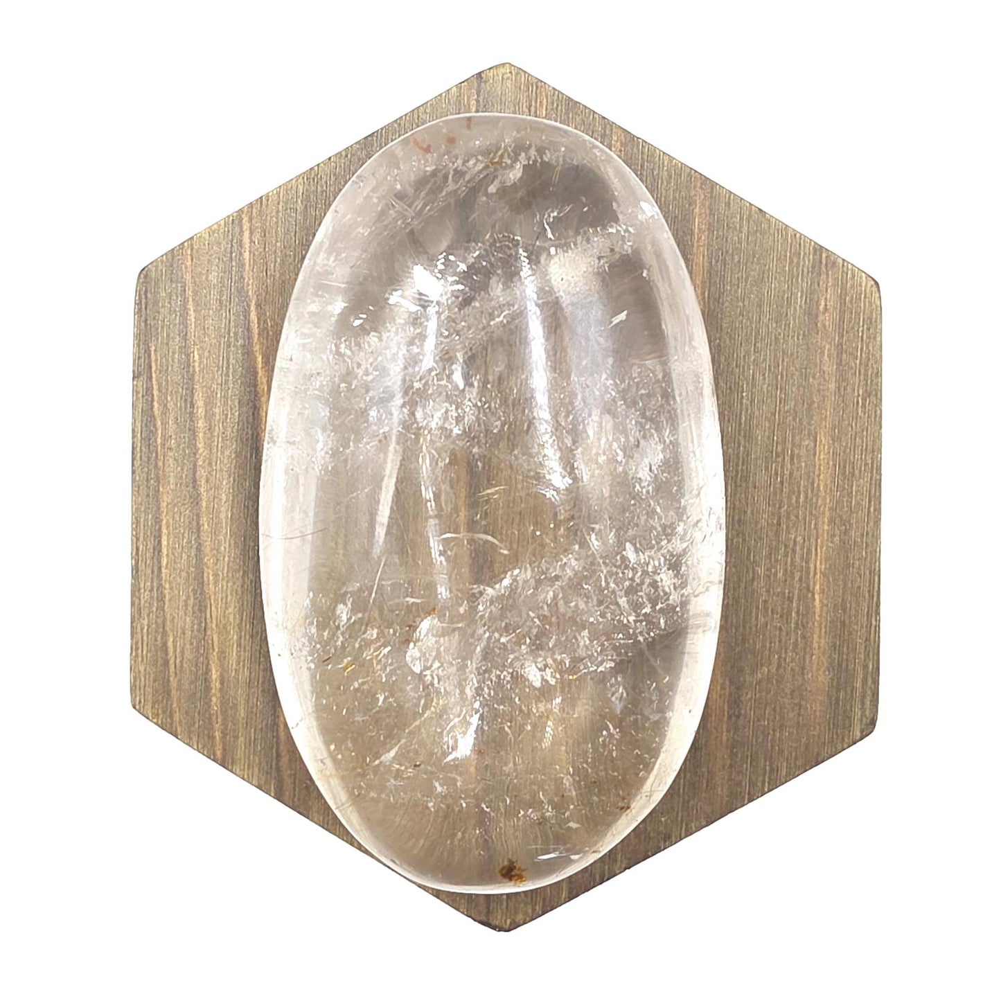 Clear Quartz Palm Stone with Microscopic Rutile Threads – Clarity & Energy Amplification Crystal, 115g