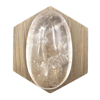Clear Quartz Palm Stone with Microscopic Rutile Threads – Clarity & Energy Amplification Crystal, 115g