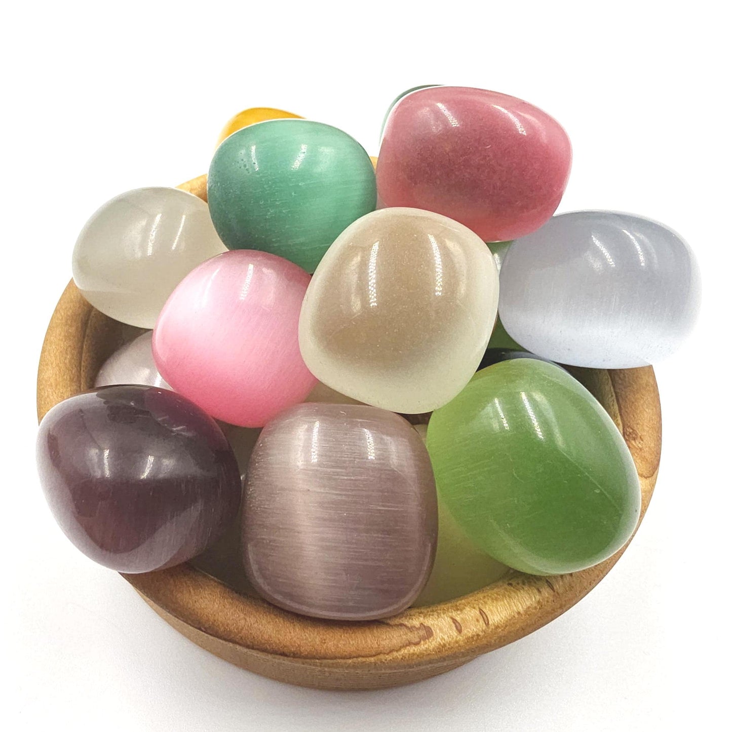 Cat’s Eye Tumble Stones – Choose Your Favourite Colour Crystal, 2-3cm